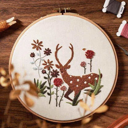 Flowers and Animals Embroidery Kit