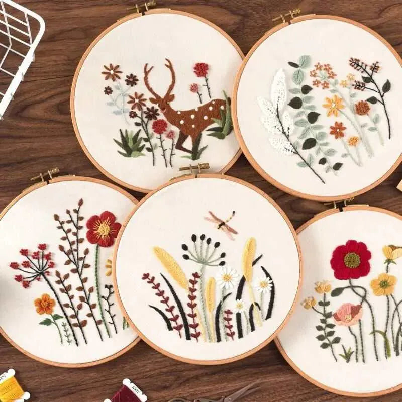 Flowers and Animals Embroidery Kit