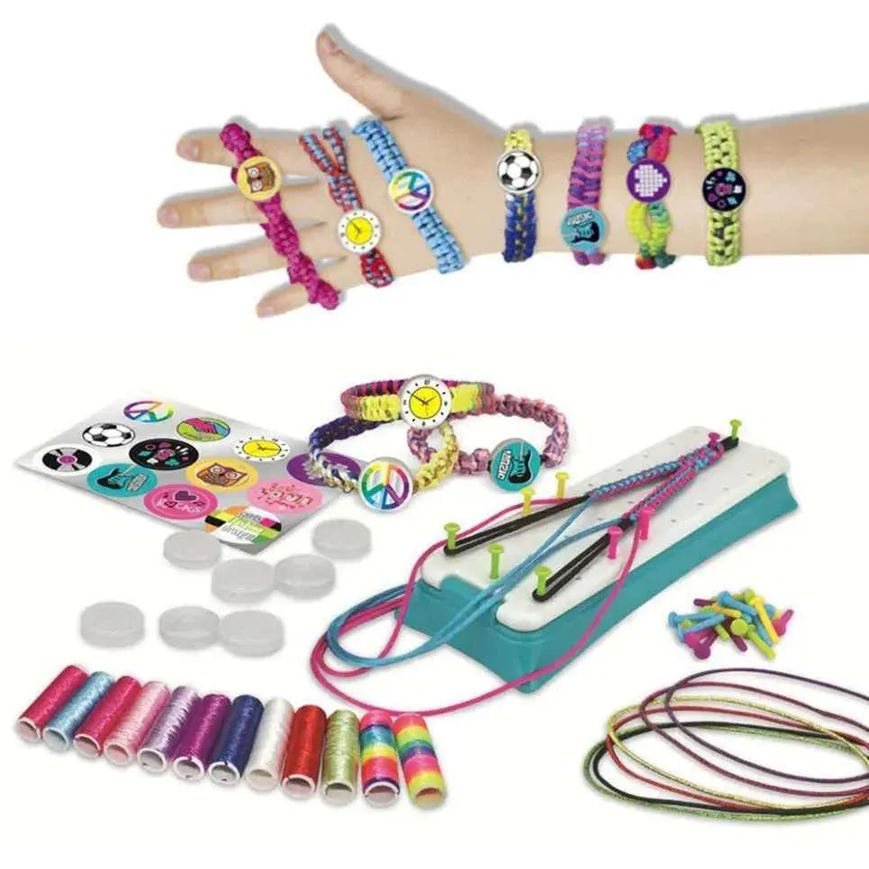 Friendship Braided Bracelet Necklace Making Kit DIY Craft Toy Set Kids Childrens Braiding Jewelry Colorful Braided Rope Teen Girls Gift