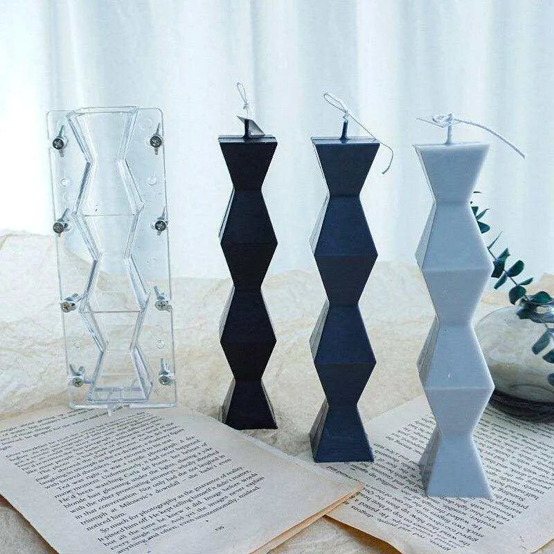 Geometric abstract candle mold