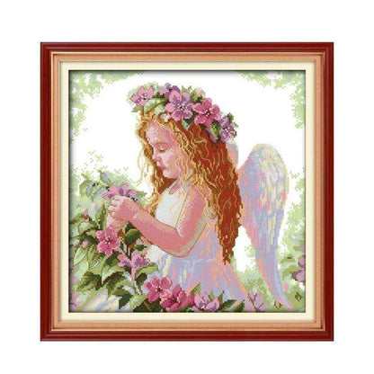 Girl Cross Stitch, Angel Cross Stitch, Angel Embroidery, Girl Embroidery