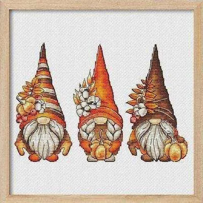 Gnome Cross-Stitch Gnome Embroidery Dwarf Painting