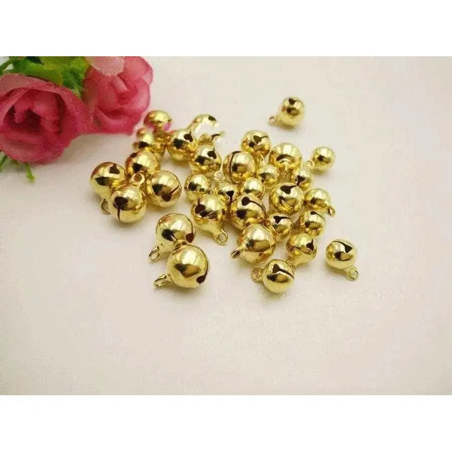 Gold Bells Christmas Tree Ornament DIY Jewelry Making Hanging Pendants Golden Bell