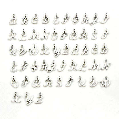 Gold Letter Charms Alphabet Pendants Bracelet Making DIY Necklace Jewelry Accessories Keychain Pendant Silver Letters Charm 26pcs