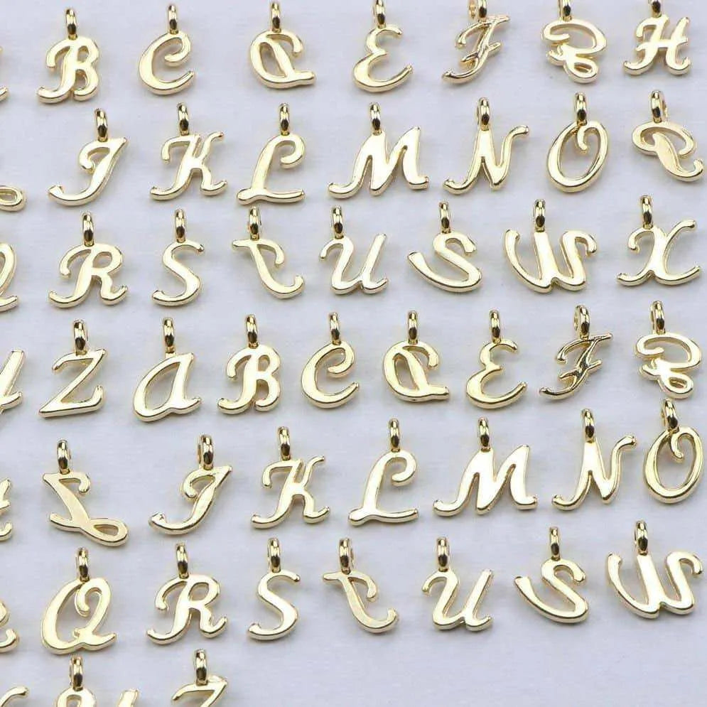 Gold Letter Charms Alphabet Pendants Bracelet Making DIY Necklace Jewelry Accessories Keychain Pendant Silver Letters Charm 26pcs