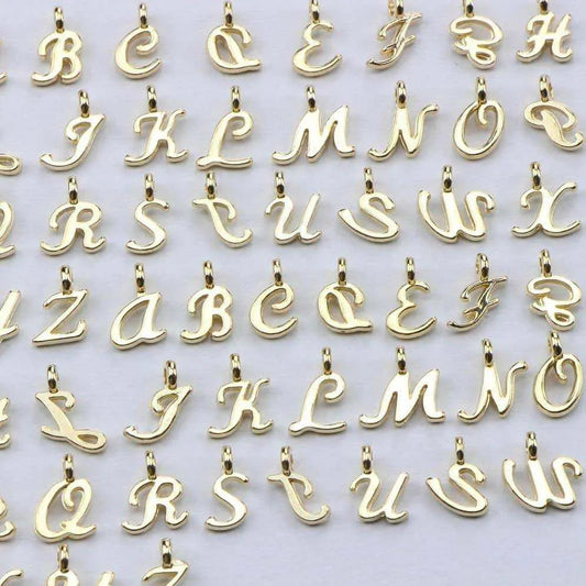 Gold Letter Charms Alphabet Pendants Bracelet Making DIY Necklace Jewelry Accessories Keychain Pendant Silver Letters Charm 26pcs