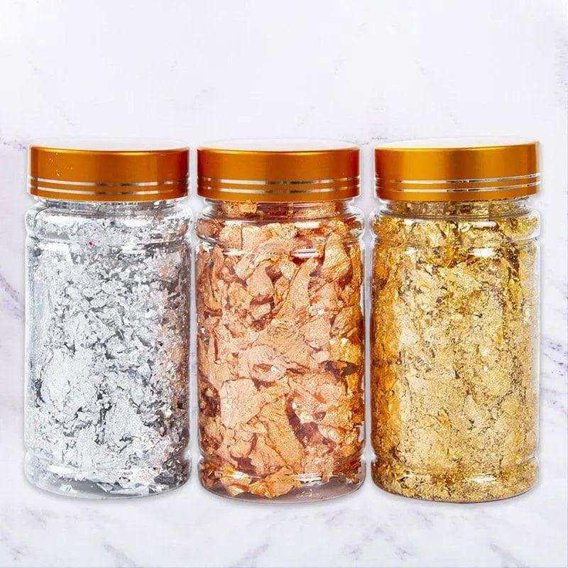 Gold flakes foil paper for scrapbooking nail art candle making