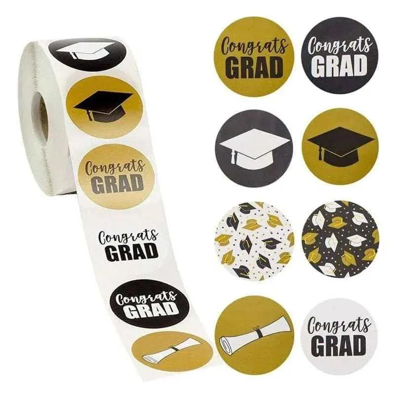 Graduation Stickers Graduation Cap Stationery Sticker Diploma Stick On Labels Packaging Label 500pcs