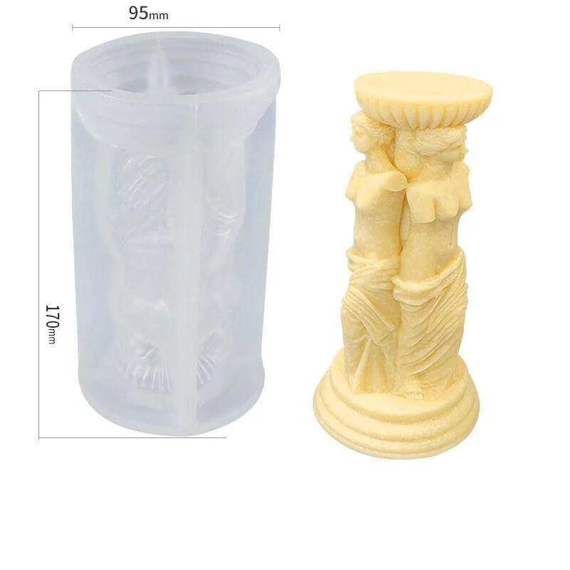 Greek Column Mold Concrete Candle Mold Roman Statue Pillar Candle Mold