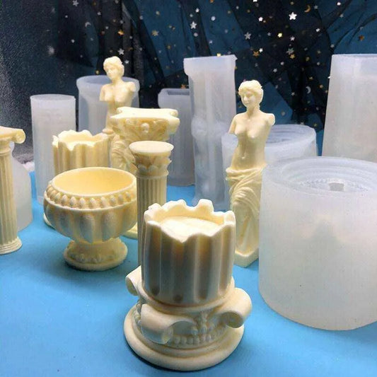 Greek Column Mold Concrete Candle Mold Roman Statue Pillar Candle Mold