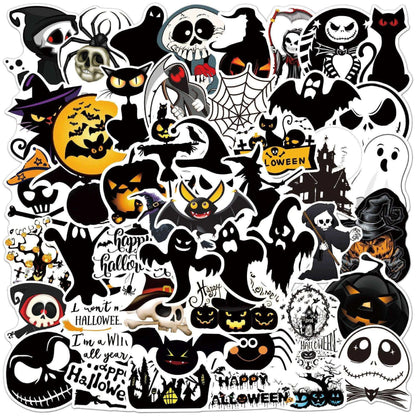 Halloween Cartoon Stickers Ghosts Bats Pumpkin Sticker DIY Scrapbooking Halloween Party Favors Decoration 55pcs