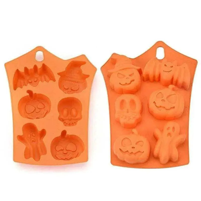 Halloween Chocolate Mold Bat Pumpkin Skull Ghost Shape Cookie Molds Baking Accessories Kitchen Tools Cake Decorating Supplies