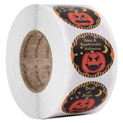 Halloween Party Favors Stickers Pumpkin Package Labels Candy Bag Sticker Trick Or Treat Pail Stickers 500pcs