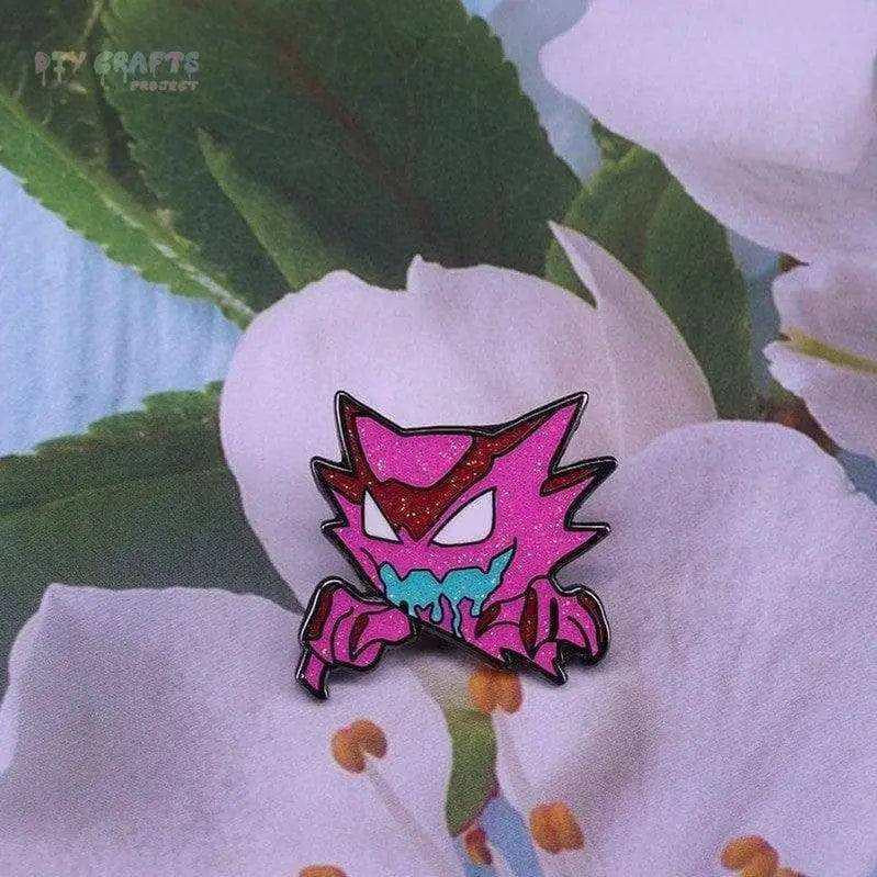 Haunter pin Pokemon badge glitter enamel pin for kids brooch