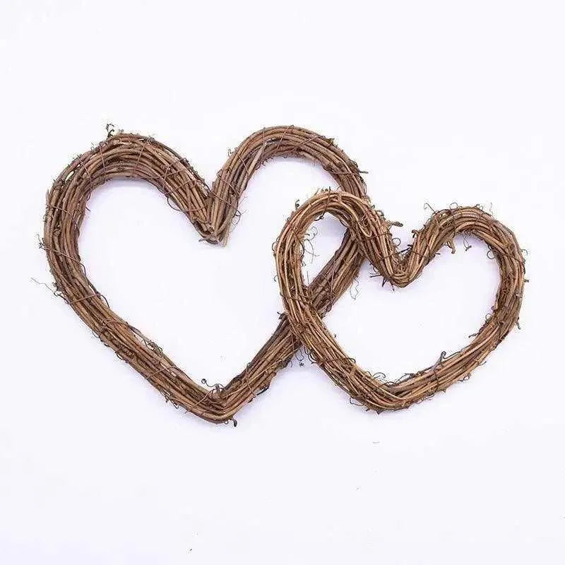 Heart Rattan Wreath Door Ornament Home Decoration Wedding Party Props Wall Decor For Valentines Engagement Ornaments