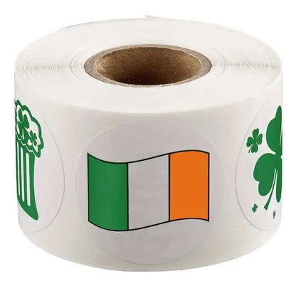 Irish Day Stickers St. Patrick's Day Sticker Roll Package Labels Gift Wrap Supplies