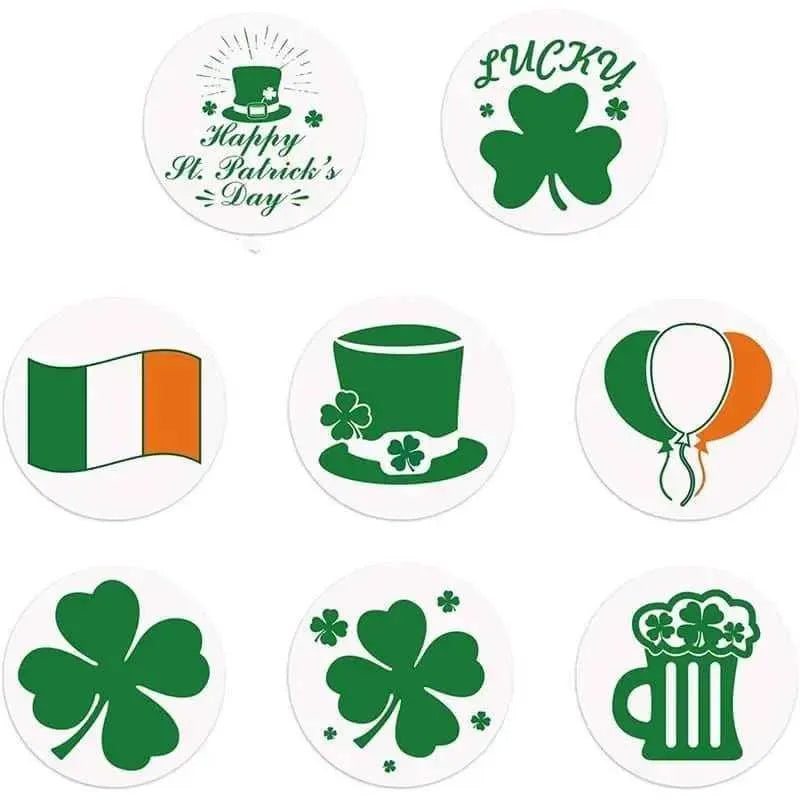 Irish Day Stickers St. Patrick's Day Sticker Roll Package Labels Gift Wrap Supplies