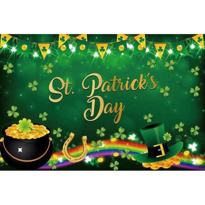 Irish National Day Party Background Banner - Festive Flag, Polyester Fabric, 150x100cm & 180x120cm , 