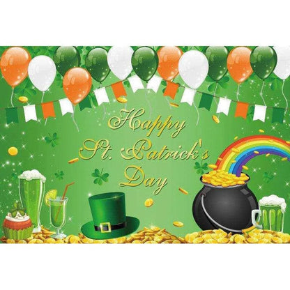 Irish National Day Party Background Banner - Festive Flag, Polyester Fabric, 150x100cm & 180x120cm , 