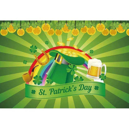 Irish National Day Party Background Banner - Festive Flag, Polyester Fabric, 150x100cm & 180x120cm , 