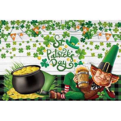 Irish National Day Party Background Banner - Festive Flag, Polyester Fabric, 150x100cm & 180x120cm , 