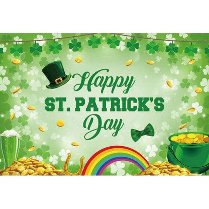 Irish National Day Party Background Banner - Festive Flag, Polyester Fabric, 150x100cm & 180x120cm , 