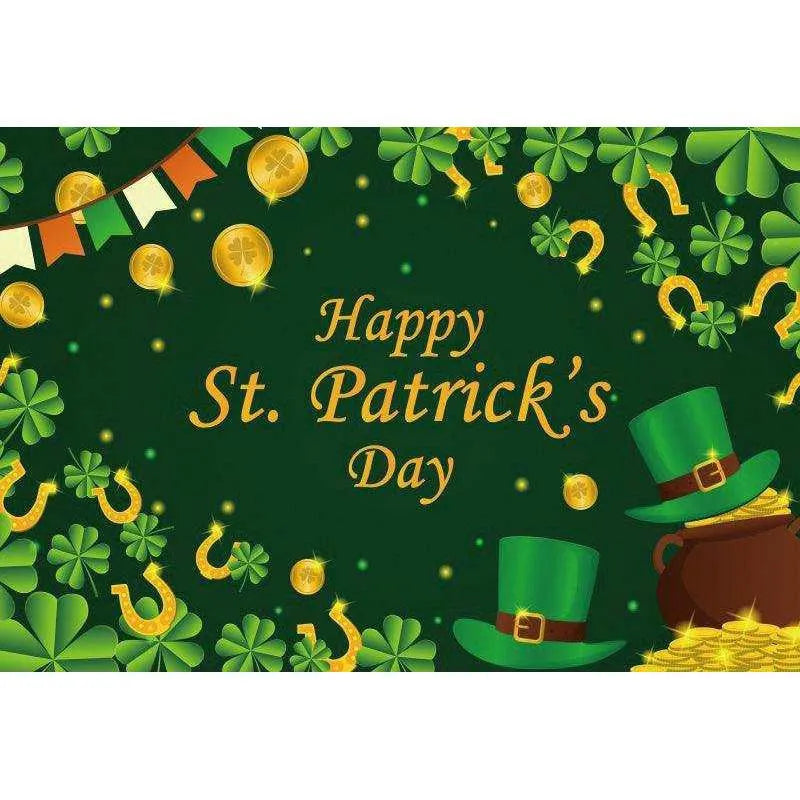 Irish National Day Party Background Banner - Festive Flag, Polyester Fabric, 150x100cm & 180x120cm , 