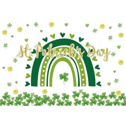 Irish National Day Party Background Banner - Festive Flag, Polyester Fabric, 150x100cm & 180x120cm , 