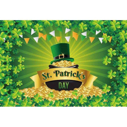 Irish National Day Party Background Banner - Festive Flag, Polyester Fabric, 150x100cm & 180x120cm , 