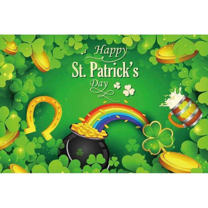 Irish National Day Party Background Banner - Festive Flag, Polyester Fabric, 150x100cm & 180x120cm , 