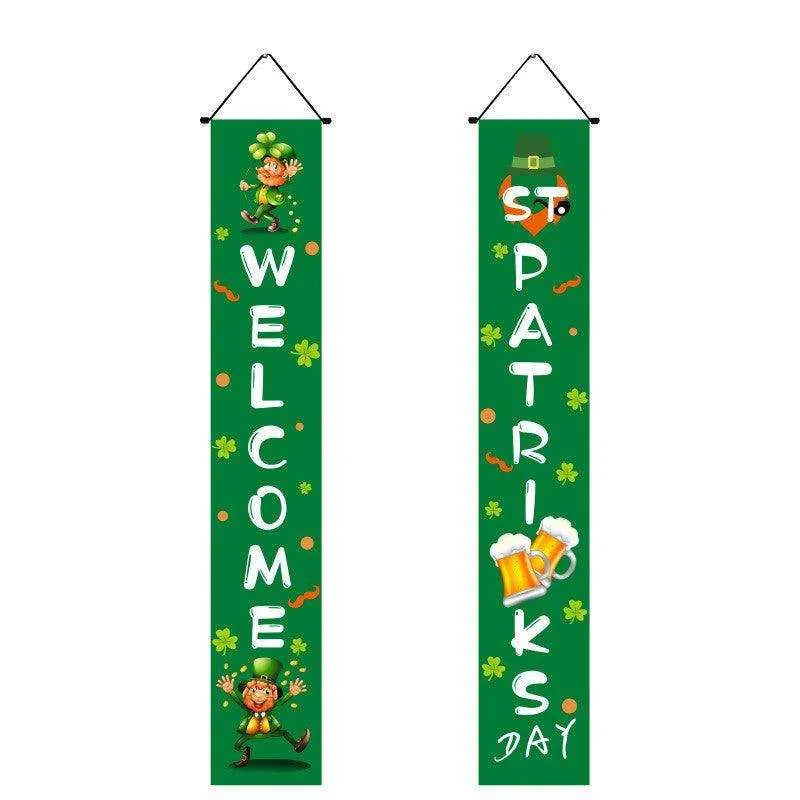 Irish National Day Porch Flag - 22 Unique St. Pat's Day Couplets (Pair) , 