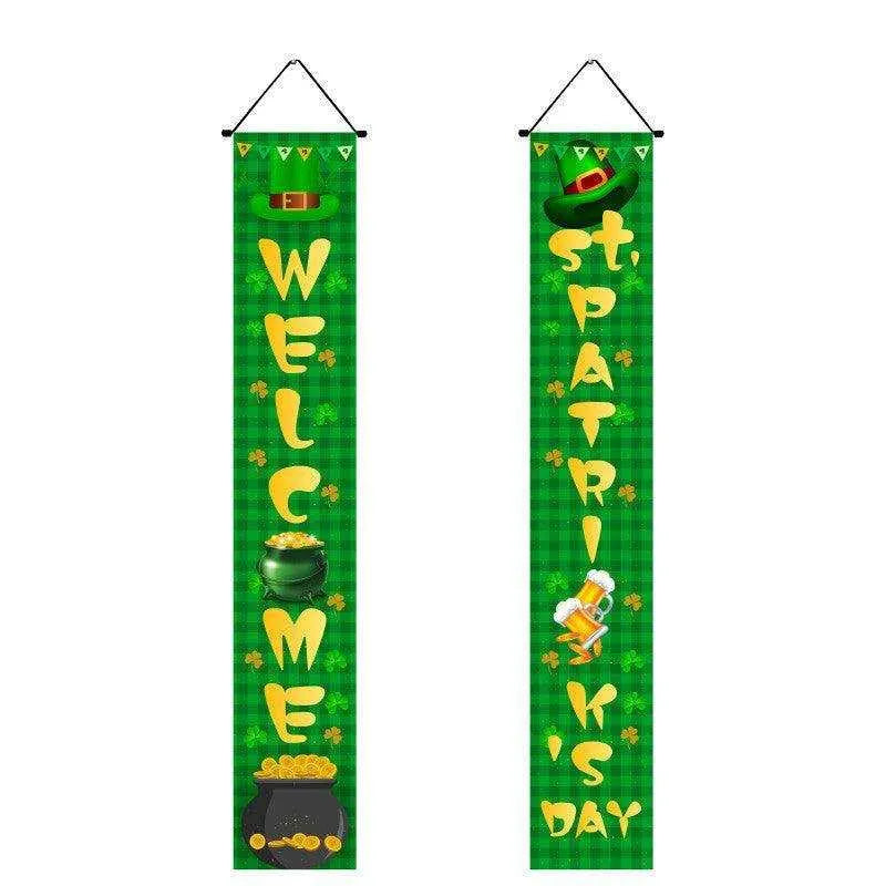 Irish National Day Porch Flag - 22 Unique St. Pat's Day Couplets (Pair) , 