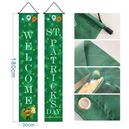 Irish National Day Porch Flag - 22 Unique St. Pat's Day Couplets (Pair) , 