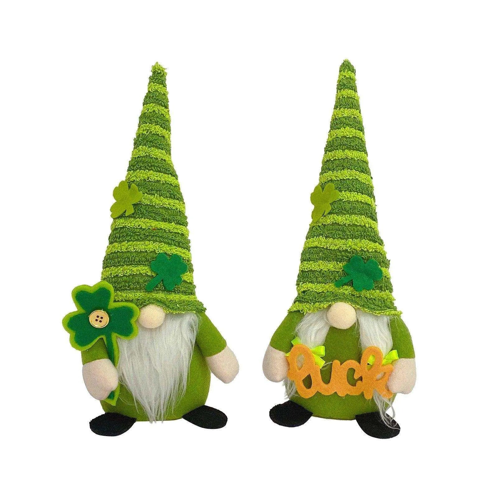 Irish St Patrick's Day No Face Doll Shamrock Decoration - Polyester, 18x7x9cm; 29x12x7cm , 