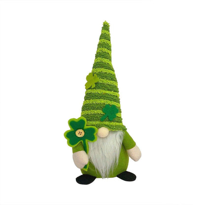 Irish St Patrick's Day No Face Doll Shamrock Decoration - Polyester, 18x7x9cm; 29x12x7cm , 