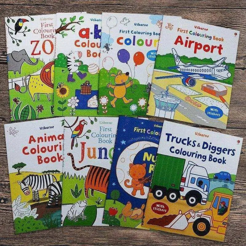 Kids Children Toddlers Coloring Activity Book Counting Jungle Animal Zoo Alphabets Vehicles Rhymes Coloring Pages Sheets Educational Books