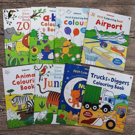 Kids Children Toddlers Coloring Activity Book Counting Jungle Animal Zoo Alphabets Vehicles Rhymes Coloring Pages Sheets Educational Books