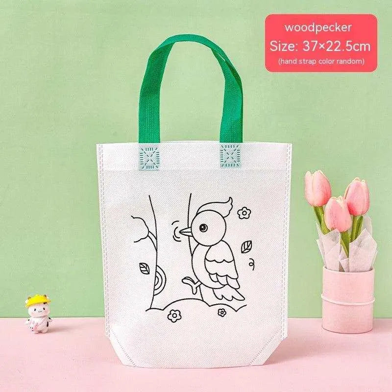 Crianças DIY Pintura Doodle Bolsa Bolsa de artesanato para jardim de infância