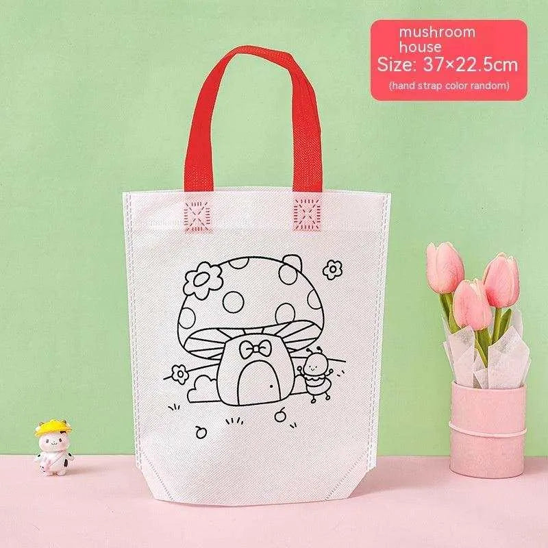 Crianças DIY Pintura Doodle Bolsa Bolsa de artesanato para jardim de infância