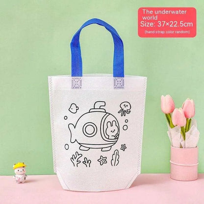 Crianças DIY Pintura Doodle Bolsa Bolsa de artesanato para jardim de infância