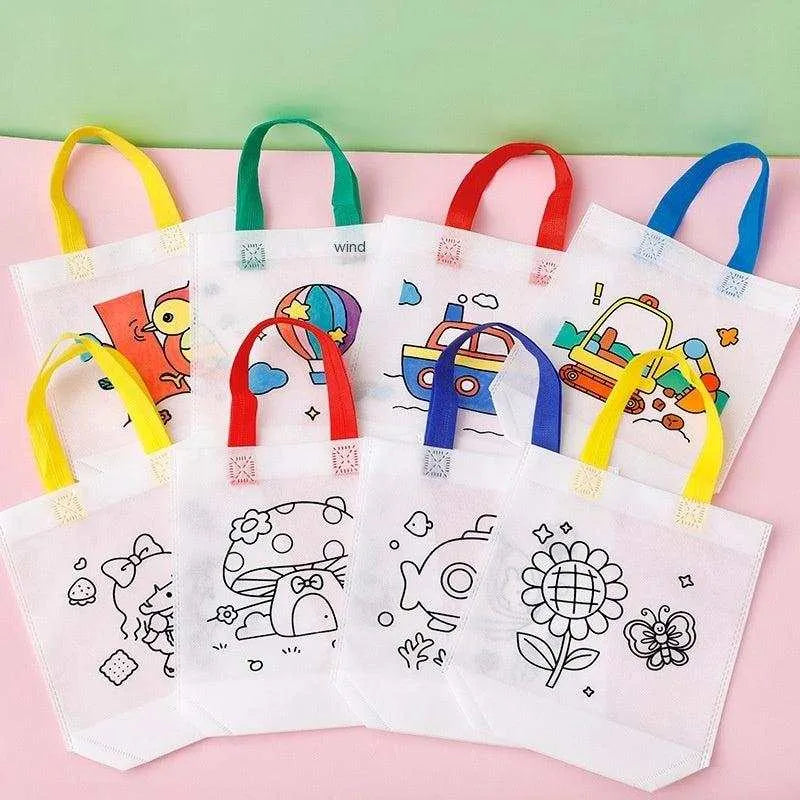 Crianças DIY Pintura Doodle Bolsa Bolsa de artesanato para jardim de infância