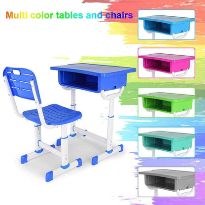 Kids Height Adjustable Ergonomic Study Desk and Chair Set - Multicolor Options , Kids Arts & Crafts, Kids Desk And Chair Set Height Adjustable Ergonomic Study School Writing Desk