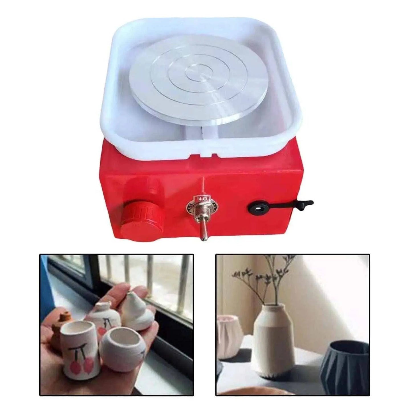 Kids Pottery Wheel Potter's Turntable Washable Basin Electric Wheel For Beginners Kids Activity