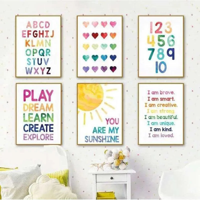 Kids Room Poster Classroom Wall Decor Nursery Room Wall Art Kindergarten Classroom Decoration