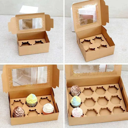 Cupcake Boxes Kraft Packaging Pastry Box Baking Supplies Party Favors Box