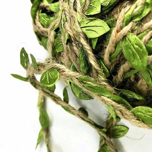 Leaves Garland Woven Rope DIY Home Decoration Party Decor Gift Wrapping Supplies Leaf Rope For Wreath Bouquet Braided Cord 5M/10M Roll