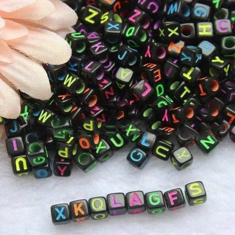 Letter Beads Square ABCDE Beads DIY Bracelet Making Supplies 100pcs