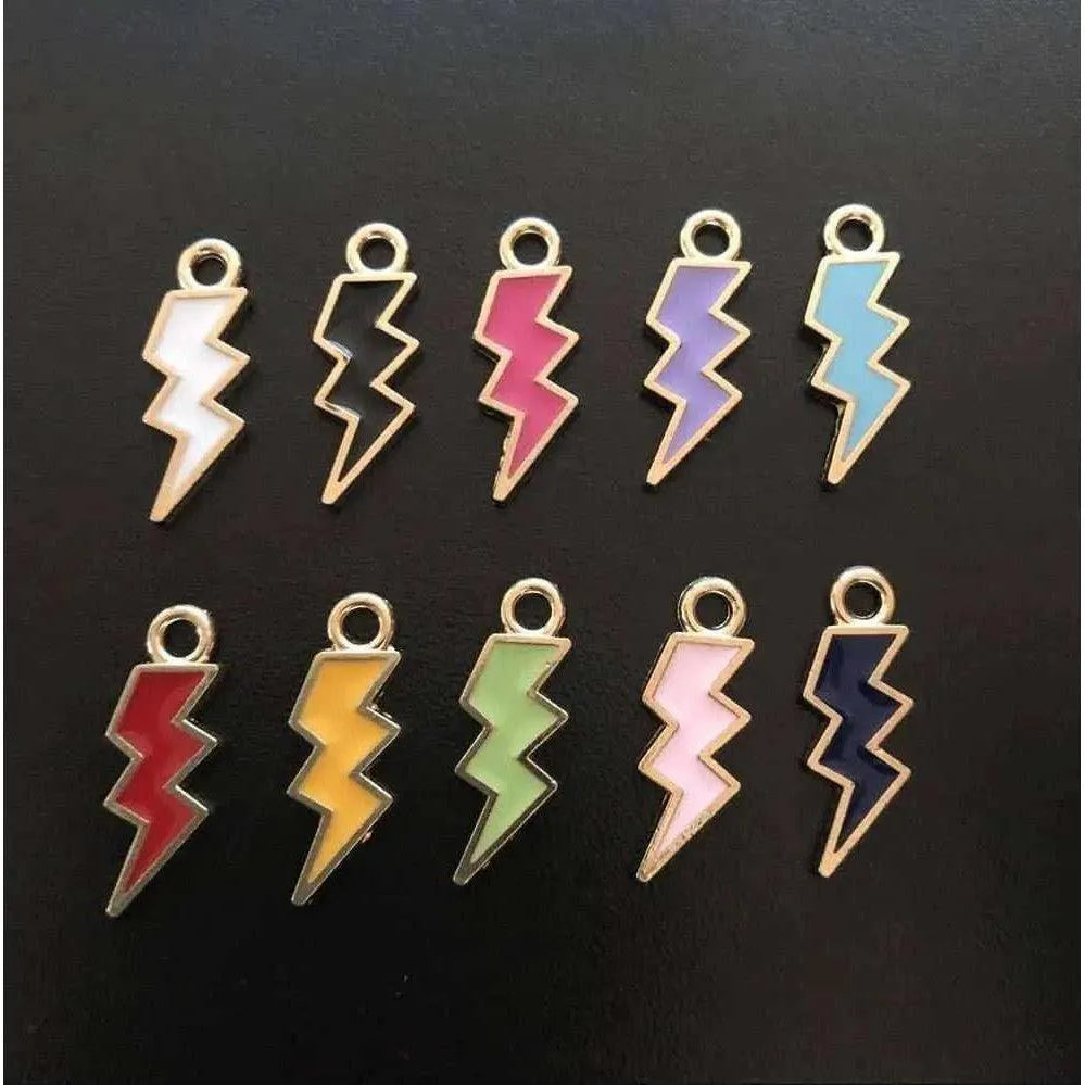 Lightning Charms Bolt Pendant Jewelry Making Charm For Bracelet Necklace Pendants 10pcs