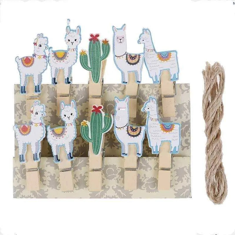 Llama Wood Clips Cactus Wooden Clip Photo Hanging Pins Scrapbook Supplies