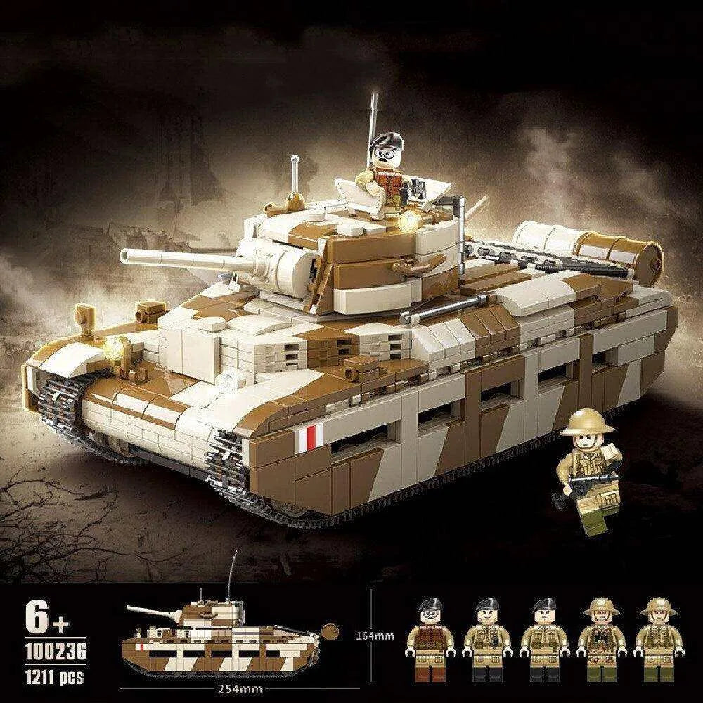 Building Blocks Mathilda MKII Infantry Tank Model Building Kit World War II Military 1211 pcs